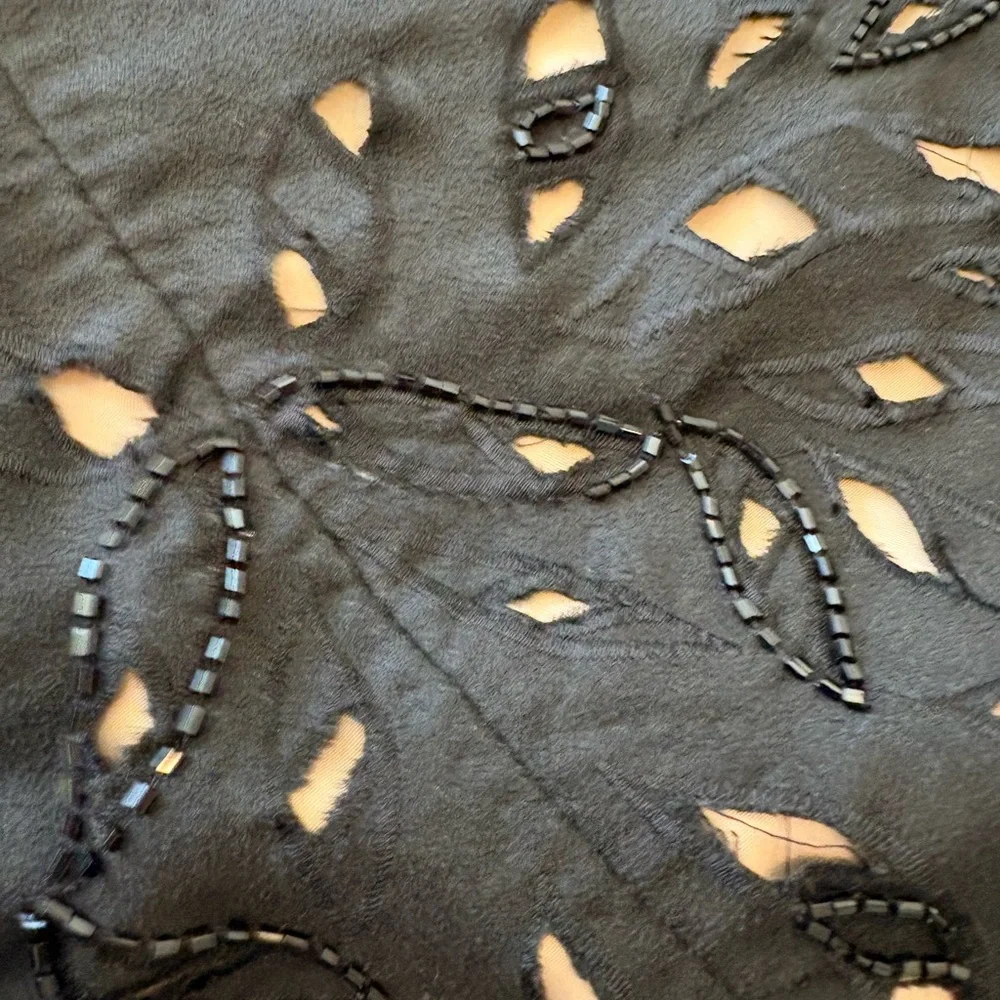 KAS New York Mari Beaded Cutout Black Dress XS - Picture 9 of 10